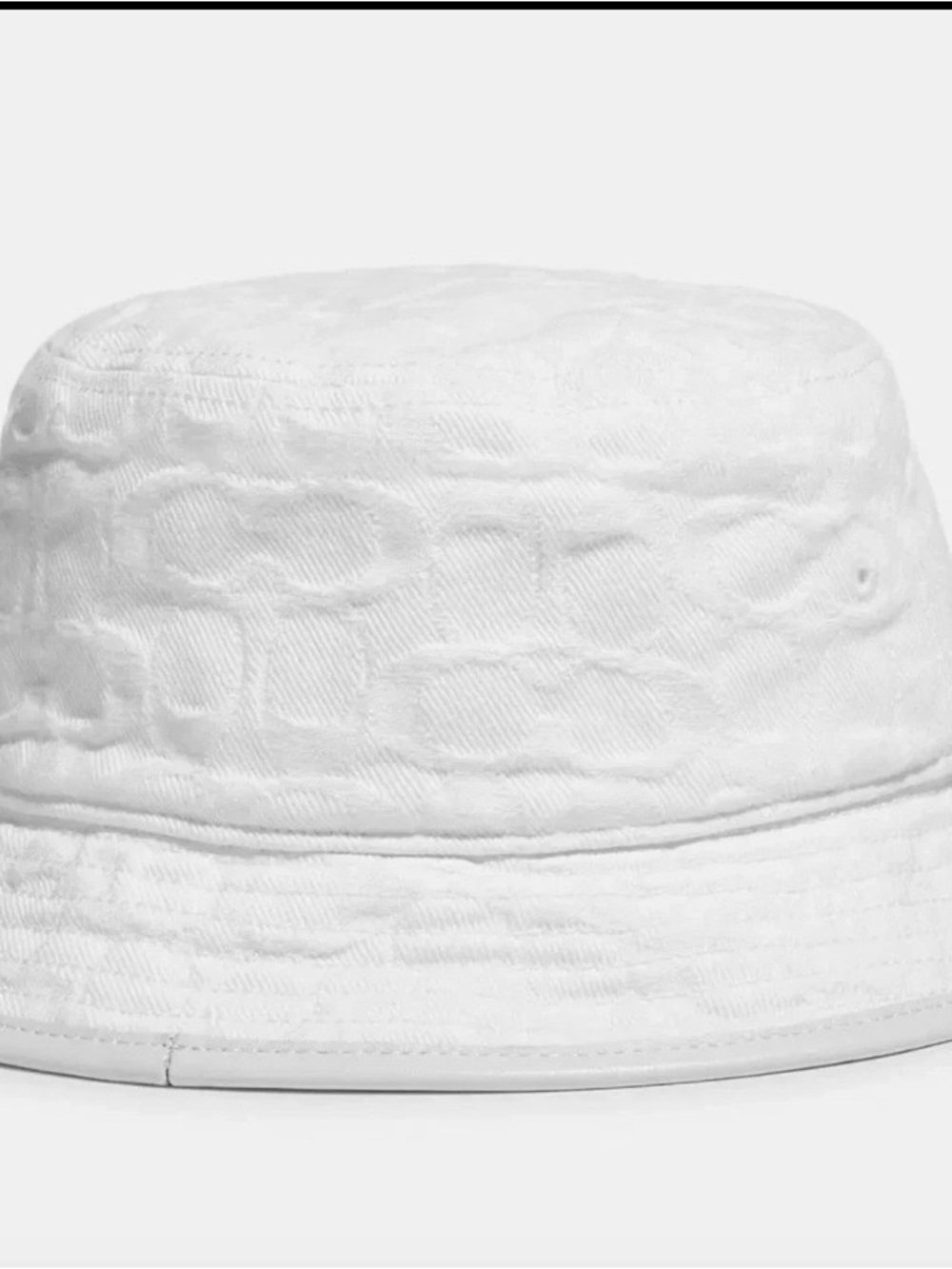 Coach White Embossed Logo Bucket Hat